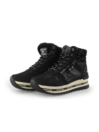 Mustang Hoge sneakers Zwart 350268
 Maat 37
 