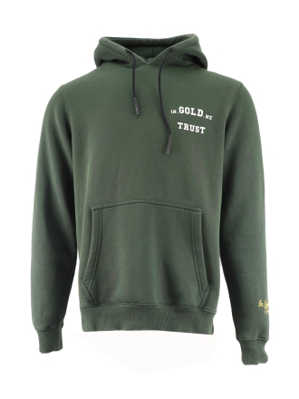 In Gold We Trust Hoodie Groen 609702
 Maat L
 