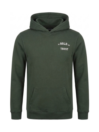 In Gold We Trust Hoodie Groen 609830
 Maat 14
 